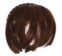 Gogogmee Peluca Flequillo Francés Invisible para Mujer Adhesivo Natural y Ligero Accesorio Cabello Duradero y Cómodo Color Marrón Fácil de Usar y Moldear para Cambios de sin Dañar el