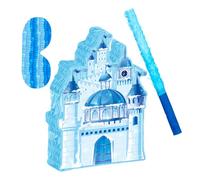 Gogogmee Pinata Castillo de Hielo para Dulces con Apertura Superior y Stick Contenedor para Juguetes y Decoración para Fiesta de Cumpleaños Infantil Accesorios para Grupo
