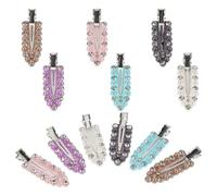 Gogogmee Pinzas Cabello Gemas de Imitación, Set de 12 Clips Metálicos Estilo Pato, Colores Surtidos (,), sin Marcas, para Peinados y Uso Diario