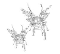 Gogogmee Pinzas de Cabello Únicas de Aleación en Color Plata, 2 Piezas Diseño de Alas, Ideales para Cabello Grueso Usar en Bodas o Ejercicios