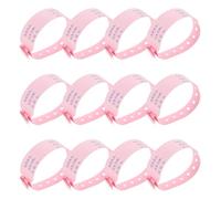 Gogogmee Pulsera Médica para Recién Nacidos Ajustable de Pvc Rosa, 100 Unidades, Pulsera de Hospital para Bebés con Cierre Seguro, Identificativa y Resistente al Agua para Uso en