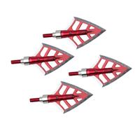 Gogogmee Puntas de Flecha Roscadas para Tiro, Juego de 4 Piezas en Acero Inoxidable Fijo, Compatibles Flechas de Fibra de Vidrio y Carbono, Color Rojo, Accesorios para Recurvo y