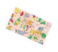 Gogogmee Puzzle Educativo de Animales Montessori para Juguete Sensorial y Didáctico de Dominó y Rompecabezas de Madera Desarrollo de Habilidades y Aprendizaje Temprano Regalo para Niñas