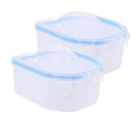 Gogogmee Quitaesmalte de Uñas 2piezas Cuencos Dobles de Abs para Remojo de Manos y Pulido Profesional en Salón o Manicura DIY