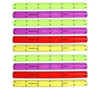 Gogogmee Regla Flexible de PVC Blando Transparente Borde Recto Pack de 10 Unidades Multicolor Irrompible y Suave para Escuela Oficina y Dibujo Material Escolar Resistente y Versátil