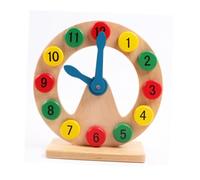 Gogogmee Reloj Educativo de Madera con Bloques de Construcción Numéricos Coloridos Juguete Didáctico para Niñas Que Aprende Horas Mejora Habilidades Motrices y Seguro y Color Aleatorio