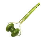 Gogogmee Rodillo de Jade Natural para Masaje Facial y Cuidado Piel Portátil y Ligero Doble Cabezal para Masaje y Antienvejecimiento Herramienta Duradera de Piedra Auténtica para Uso