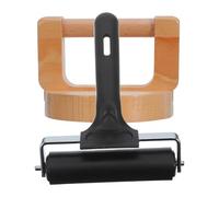 Gogogmee Rodillo para Estampar Manualidades de Madera Maciza y Goma Resistente, Kit con Plancha de Impresión y Rodillo para Grabado, Herramienta para Linograbado y Scrapbooking, Uso