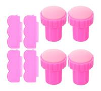 Gogogmee Set de 4 Juegos Juegos de Sellos de Silicona para Uñas con Raspadores y Cabezales Intercambiables Sello para Uñas Francesas y Manicura Artística Herramienta para Arte y