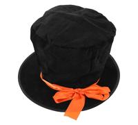 Gogogmee Sombrero de Copa Alto Vintage para Disfraz Terciopelo Negro 1 Pieza Accesorio para Cosplay de Muñeco de Nieve y Fiesta del Oeste Sombrero de Vaquero Retro Adultos