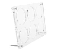Gogogmee Soporte Acrílico Transparente para Tarjetas Coleccionables 6 Ranuras Redondas 68 MM, Expositor Multipropósito para Tarjetas de Béisbol, Fútbol y Recuerdos, Estante Compacto para