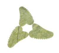 Gogogmee Tabla de Raspado para Masajes Facial Gua Sha 3 Piezas Tamaño Mediano de Jade Verde Gua Sha para Cuidado Facial Masajeadores para Piel Sensible Uso Diario