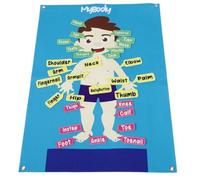 Gogogmee Tablero de Fieltro Interactivo Cuerpo Humano para Niños en Edad Preescolar 56x82 Cm Desarrollo Cognitivo Habilidades Motoras Finas Narración de Historias Aprendizaje Educativo