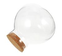 Gogogmee Tarro Hermético Redondo de Vidrio con Corcho para Contenedor Transparente para Plantas Hidroponía y Micro Paisaje Bote Ecológico para Suculentas y Musgo Decoración DIY para Cocina