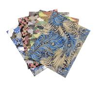 Gogogmee Tela de Algodón 100% para Coser y Patchwork 5 Piezas de 20X25 CM Diseño Japonés Estampado Dorado Adecuado para Manualidades Acolchado y Decoración DIY