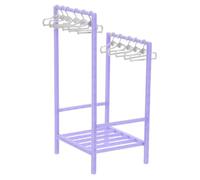 Gogogmee Tendedero para Muñecas Perchas Miniatura Accesorio de Armario Compacto para Ropa de Casa de Muñecas Diseño Ligero y Resistente Color Púrpura para Lavandería y Balcón