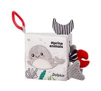 Gogogmee Texto de Tela de Animales Marinos para Bebés de 0-1 Año, Lavable Poliéster, Material Educativo para Aprender y Estimular la Comprensión Temprana