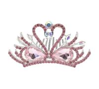 Gogogmee Tiaras de Novia de Aleación Rosa Adorno de Dama con Forma de Cisne para Boda Tocado Femenino para Escenario y Obsequio de Cumpleaños 1 Pieza