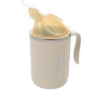 Gogogmee Vaso para Disfagia de 400ml con Asas Antiderrames para Personas Mayores y Pacientes Encamados, Diseño a Prueba de Fugas de Acero Inoxidable