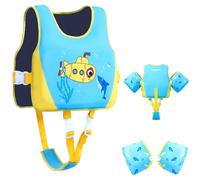 Gogokids Chaleco salvavidas para niños con alas desmontables y 8 elementos de flotabilidad, ayuda de natación ajustable para niños de 2 a 6 sí (15-30 kg), manguitos de natación para piscina y clases