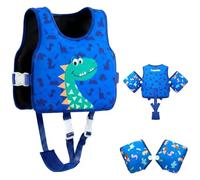 Gogokids Chaleco salvavidas para niños con alas desmontables y 8 elementos de flotabilidad, ayuda de natación ajustable para niños de 2 a 6 sí (15-30 kg), manguitos de natación para piscina y clases