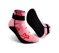 Gogokids - Escarpines de neopreno para niños 3mm, calcetines térmicos con cierre de velcro para niños y niñas, calcetines antideslizantes para natación para voleibol de playa, natación, playa