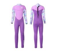 Gogokids Traje de baño térmico de neopreno de 2.5 mm con protección UV y cremallera trasera, trajes húmedos completos para niñas y niños nadando en agua fría, surf, esnórquel