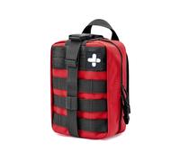 Gogoku Bolsa de primeros auxilios de nailon 1000D táctica Molle, bolsa médica vacía para actividades al aire libre, suministros médicos, camping, senderismo, viajes, solo bolsa (rojo)