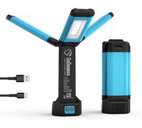 GoGonova - Foco LED de trabajo con batería de 8000 mAh, imán, 700/1200/2200 lm, 4000/6500 K, lámpara de camping para garaje, exterior, camping, obras [clase energética F]