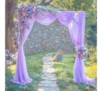 gogoparti Cortinas de Arco Morado para decoración de Arco de Boda, 2 Paneles, Cortina de telón de Fondo Transparente para Ceremonia, decoración de Fiesta Nupcial, 6 Yardas