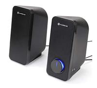 GOgroove Altavoces de PC Carga USB para Ordenadores y portátiles - Controladores de 2 vías Mejoran la claridad y los Bajos, Toma de Entrada para Auriculares y AUX Incorporado