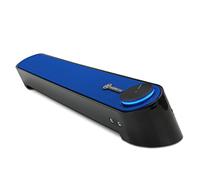 GOgroove Altavoz PC, Mini Barra Sonido PC de Cable USB Portátil para Música, AUX con Cable de Fácil Configuración, Audio Estéreo, Puerto de Micrófono, Perilla de Control de Volumen - Azul