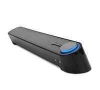 GOgroove Altavoz PC, Mini Barra Sonido PC de Cable USB Portátil para Música, AUX con Cable de Fácil Configuración, Audio Estéreo, Puerto de Micrófono, Perilla de Control de Volumen - Negro
