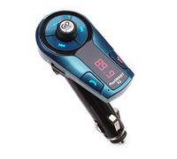 GOgroove FlexSMART X2 Mini, Manos Libres Cargador Música y Llamadas Manos Libres Reproductor para Coche - Adaptor de Radio, Caragdor USB con Aux Salida, Musica de MP3, Lllamadas, Bluetooth Coche