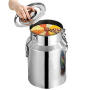 GoHaiDe Jarra para Transporte de Leche de Acero Inoxidable Jarra de Leche hermética con Tapa y asa de Transporte para Guardar arroz, té, vinagre, Leche, Agua y Miel,5L