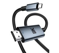 Gohanny Cable USB C a HDMI 2.1 de 2M 8K@60Hz [4K@120Hz 144Hz], Cable Tipo C a HDMI de Alta Velocidad HDR HDCP 2.3 Thunderbolt 4/3 a HDMI Compatible para iPhone 15/MacBook/Air/iPad/Galaxy