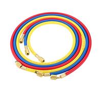 gohantee 3 color 60 pulgadas r410a ac kit de manguera de carga con sae 4000-800 psi adaptador de manguera para hvac aire acondicionado r134a r12 r22 refrigerante manguera de carga