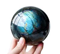 GOHAPY Bola de labradorita Natural Pulida, Bola de Piedra Natural de labradorita, Piedra Preciosa de Cristal Brillante, decoración de habitación, 1 Pieza(4.5cm)