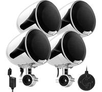 GoHawk AN4-QX - Amplificador Integrado Todo en uno de 1200 W, 4.5 Pulgadas, Impermeable, Bluetooth, estéreo, 4 Altavoces, Sistema de Amplificador de Audio AUX para manubrio Ape-Hanger de 1 a 1.25