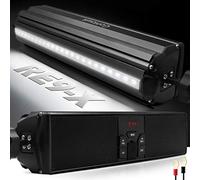 GoHawk RE9-X Gen.3 Altavoces estéreo Bluetooth impermeables para motocicleta, barra de sonido LED, 7/8-1.25 pulgadas, montaje en manillar, reproductor de música MP3, sistema amplificador de audio, ATV