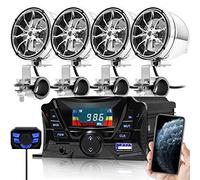 GoHawk TS3-Q Gen.2 - Altavoces Bluetooth Resistentes a la Intemperie para Motocicleta, 7/8-1 Pulgada, Montaje en el Manillar, Reproductor de música MP3, Sistema Amplificador estéreo de Audio para ATV