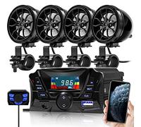 GoHawk TS3-Q Gen.3 Altavoces Bluetooth Impermeables para Motocicleta, 7/8-1.25 Pulgadas, Montaje en el Manillar, Reproductor de música MP3, Sistema de Amplificador estéreo de Audio para ATV, UTV con