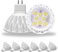 GOHDLAMP Bombilla LED MR16 6000K Luz Frio Blanco,12V 5W GU5.3 LED Equivalente a 50W Halógenas, 450Lm ángulo de haz de 38 grados No Regulable, empotrable iluminación de pista para paisaje Paquete de 6