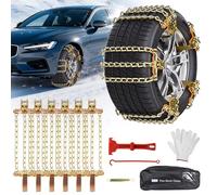GOHHME Cadenas Coche Nieve, Cadenas de Nieve para Coche kit Versátil de 6 para Todos Los Tipos de Vehículos, Instalación Fácil & Durabilidad, Cadenas de Neumático para Nieve (195mm-255mm)