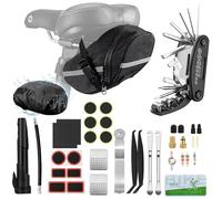GOHHME Herramientas Bicicleta Multifunción 16 en 1 Kit Repara Pinchazos Bicicleta con Cubierta Impermeable Mini Bomba 12 Parches para Neumáticos con Adhesivo Almacenamiento Práctico Parches Bicicleta