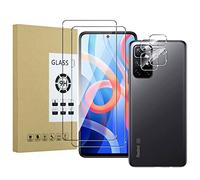 Gohill E-Hamii Protector de Pantalla Compatible con Xiaomi Poco M4 Pro 5G [2 Piezas] + Cámara Trasera Protector [2 Piezas] Vidrio Templado 9H [Resistente a los arañazos, sin burbujas] [Transparente]
