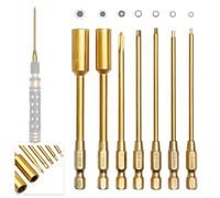 GoHobby Juego de brocas Allen de cabeza hexagonal de 1,5 mm, 2,0 mm, 2,5 mm, 3,0 mm, tuercas hexagonales para tuercas de bloqueo M4 M5, compatibles con taladro eléctrico de pistola RC Hobby Tools Kit