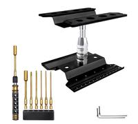 GoHobby Juego de destornilladores hexagonales RC y soporte de trabajo de reparación de coche RC, rotación de 360 grados para 1/8 1/10 1/12 1/16 1/18 RC Crawler Truck Buggy Rally (negro)