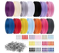 Gohytal - Cremalleras de nailon, 3 mm con cierre de cremallera, 39,2 m, máquina de coser con cremallera deslizante para manualidades, 14 colores