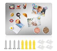 Gohytal Pizarra magnética, 42 x 30 cm, magnética, A3, tablero magnético para pared, resistente a los arañazos, acero inoxidable, fácil montaje para documentos, pizarra, frigorífico, escuela, casa y